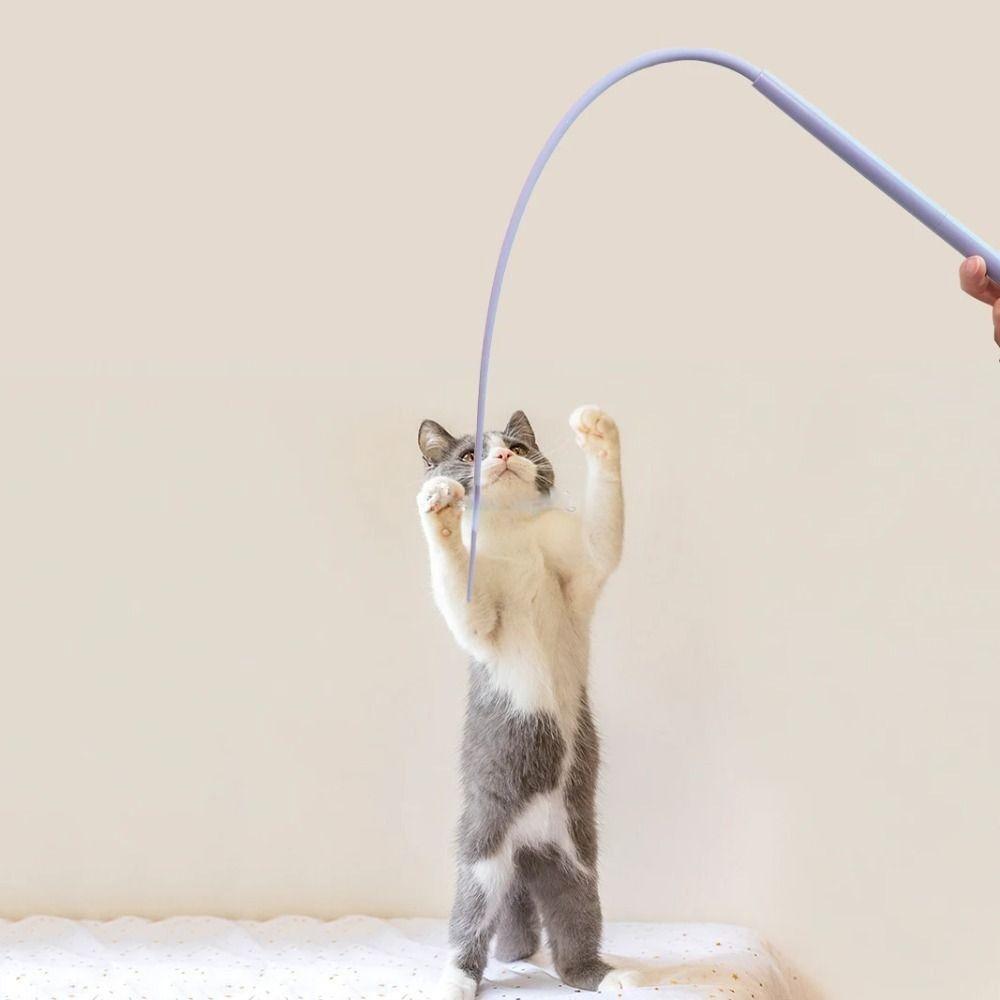 Simulated Mouse Tail Long Tail Cat Toy Stick Silicone Pet Products Pet Interactive Toys Interactive Cat Teaser