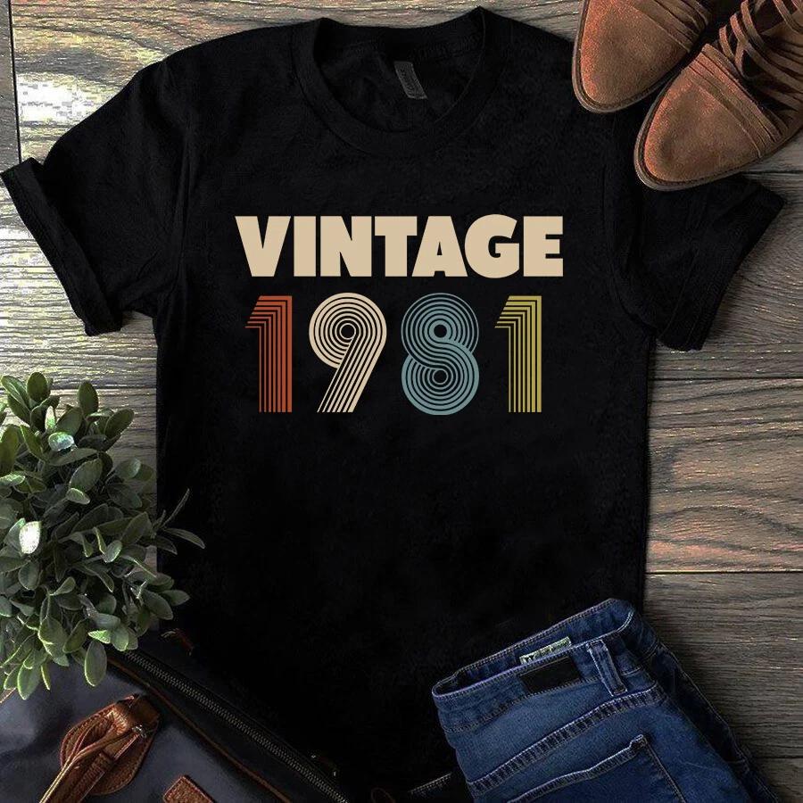 Men s and Women s T-shirts Vintage 1981 years old Men Women XXXXL