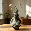 Fine Texture 3D Art Printed Human Bust Vase, Artistic Sculpture Planter for Succulents, Moisture-proof PLA Decor Matte Desktop Decor, Creative