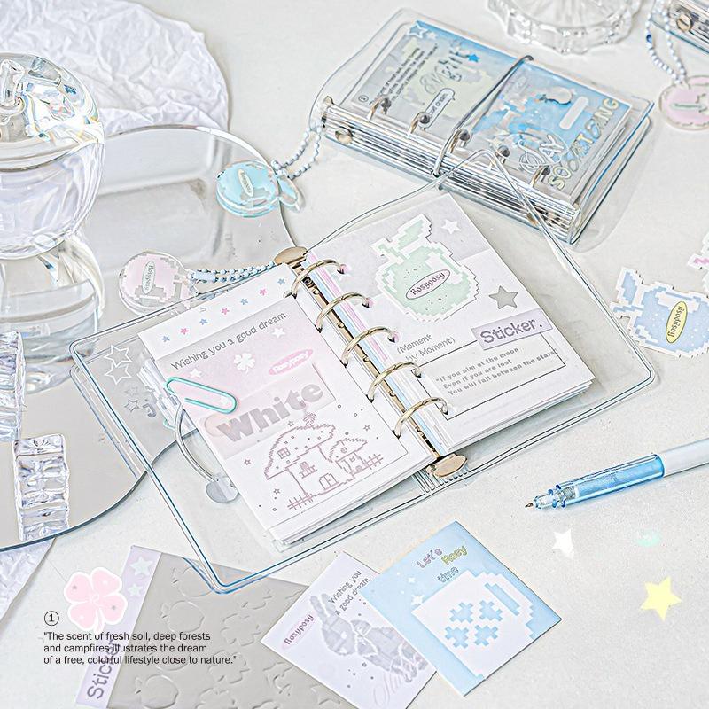 RosyPosy soft set APPLE series M5 handbook, clear pvc loose-leaf strap notebook portable book