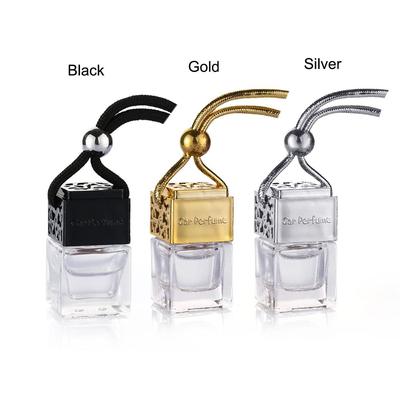 1 Pieza Botella de Perfume para Coche Ambientador Aceites Esenciales Difusor de Fragancia Botella de Vidrio Vacía Colgante Adorno para Coche Decoración para el Hogar