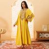 AB421 Elegant Embroidered Middle Eastern Pullover Robe - Arabic Jalabiya Dress