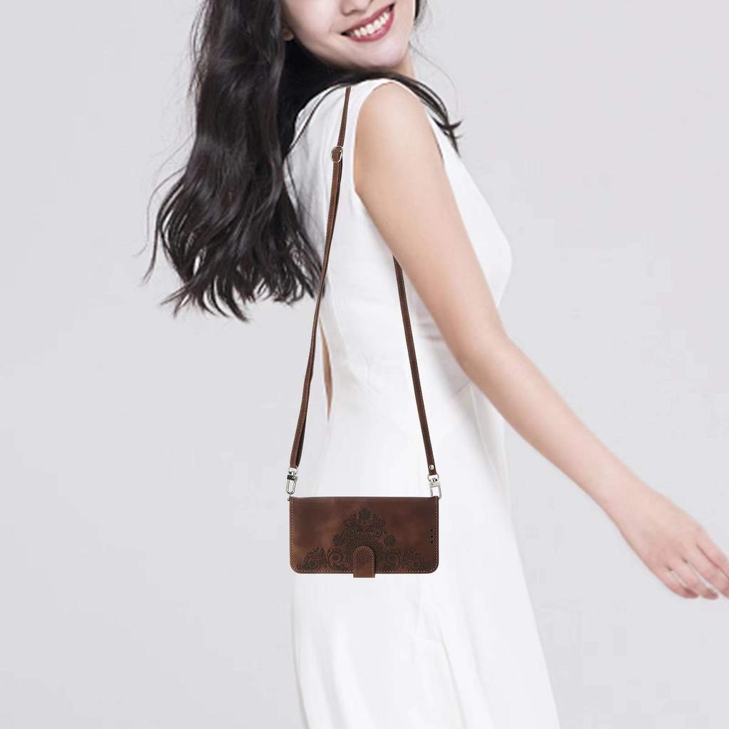 For Motorola Moto G56 5G Case Flower Pattern PU Leather Wallet Phone Cover with Strap