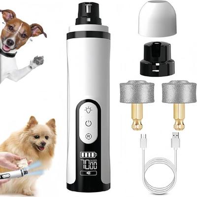 Moedor de Unhas para Pet 3 Velocidades LED Aparador Elétrico de Unhas Pegada Ergonômica Baixo Ruído Ferramenta de Higiene Para Cães Gatos Pequenos Animais