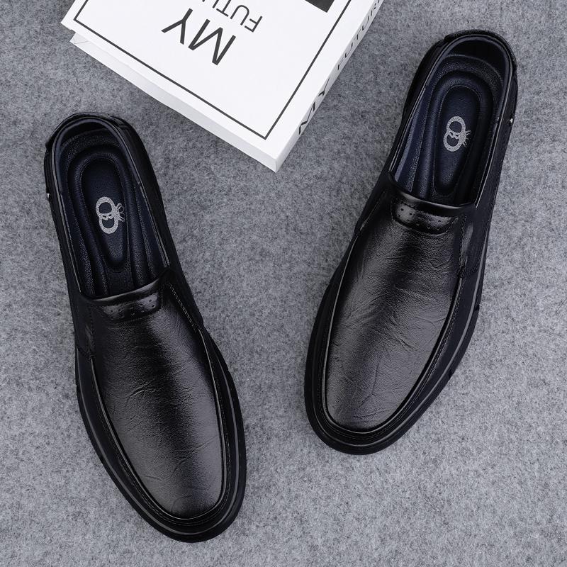 Fashion Men's Genuine Leather Shoes Wear-resistant Soles Outdoor Hiking Shoes Classic Brown Men's Oxford Shoes Anti Slip Versatile