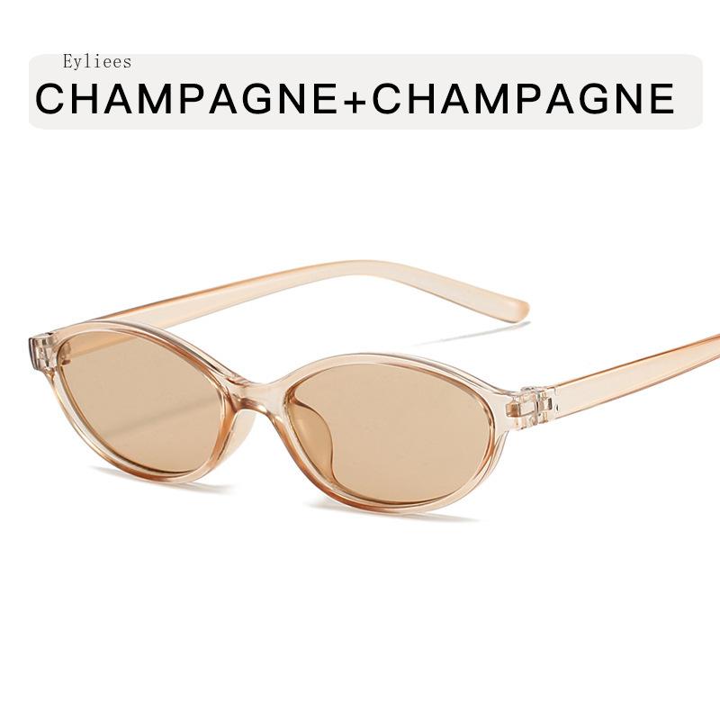 Retro Small Oval Sunglasses Women Fashion Retro Green Gradient Shades Uv400 Men Trending Round Rivets Sun Glasses