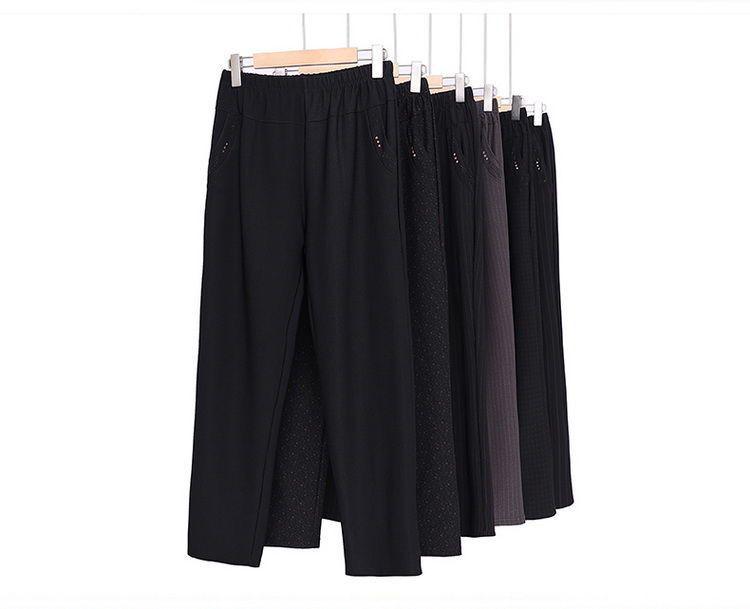 2026 High-Waisted Straight-Leg Pants for Middle-aged & Elderly Women - Spring, Autumn, Winter Velvet-Lined