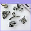 Europäische Und Amerikanische Karomuster-Serie Schwarz-Weiß Acetat Haarspange Handgefertigt Vintage Kopfschmuck Für Frauen