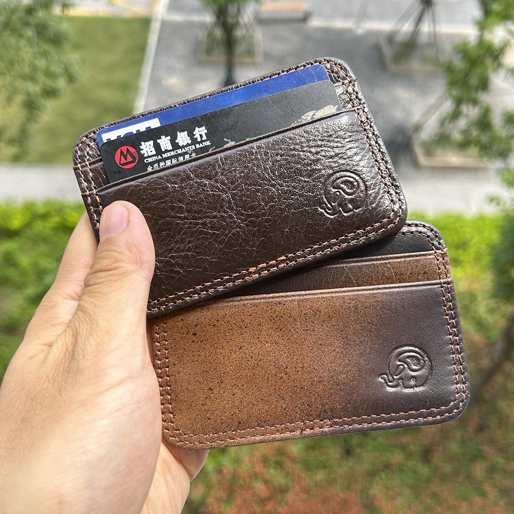 Leather Mens Business Card Holder Wallet Credit Card Personalised  Leather Card Case Sleeves Wallet and Holder