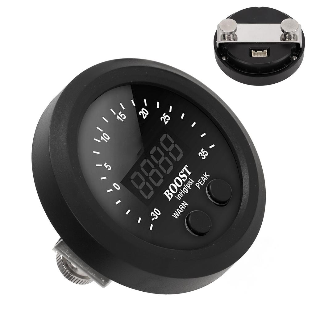 60mm2.4in Turbo Boost Gauge Kit 12V ?30?35PSI Turbo Pressure Gauge Digital Display with Sensor LED