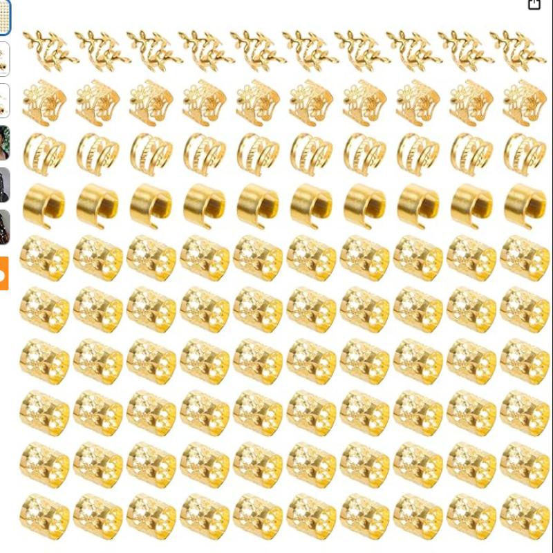 Wig Accessories Braid Hair Decor Golden Silver Dreadlocks Hair Extensions Rings Styling Tool