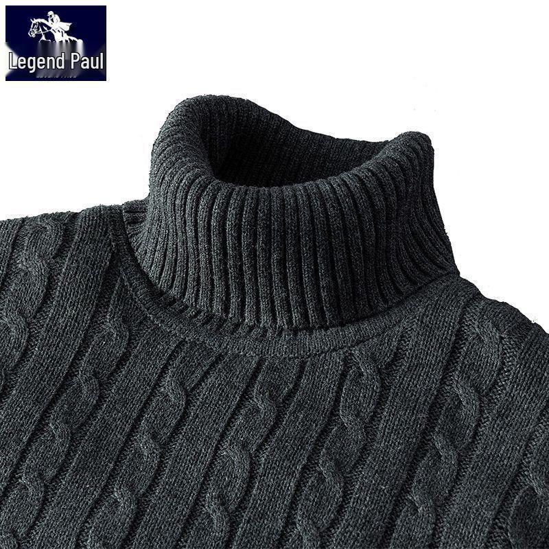 Men's Soft Cotton Turtleneck Sweater with Velvet Lining - Thick, Warm, and Stylish