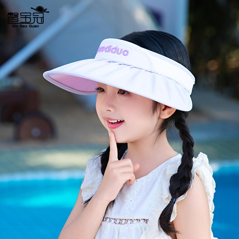 1107 summer children's hat girl baby outdoor sunshade sun protection hat big brim UV protection empty top shell hat