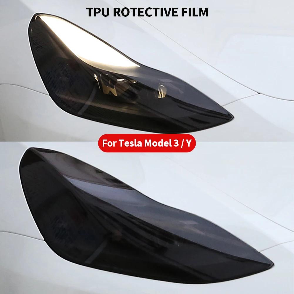 For Tesla Model 3 Y S X TPU Blackened Headlight Taillight Foglight Protective Film Headlight Tail Lamp Color Changing Films