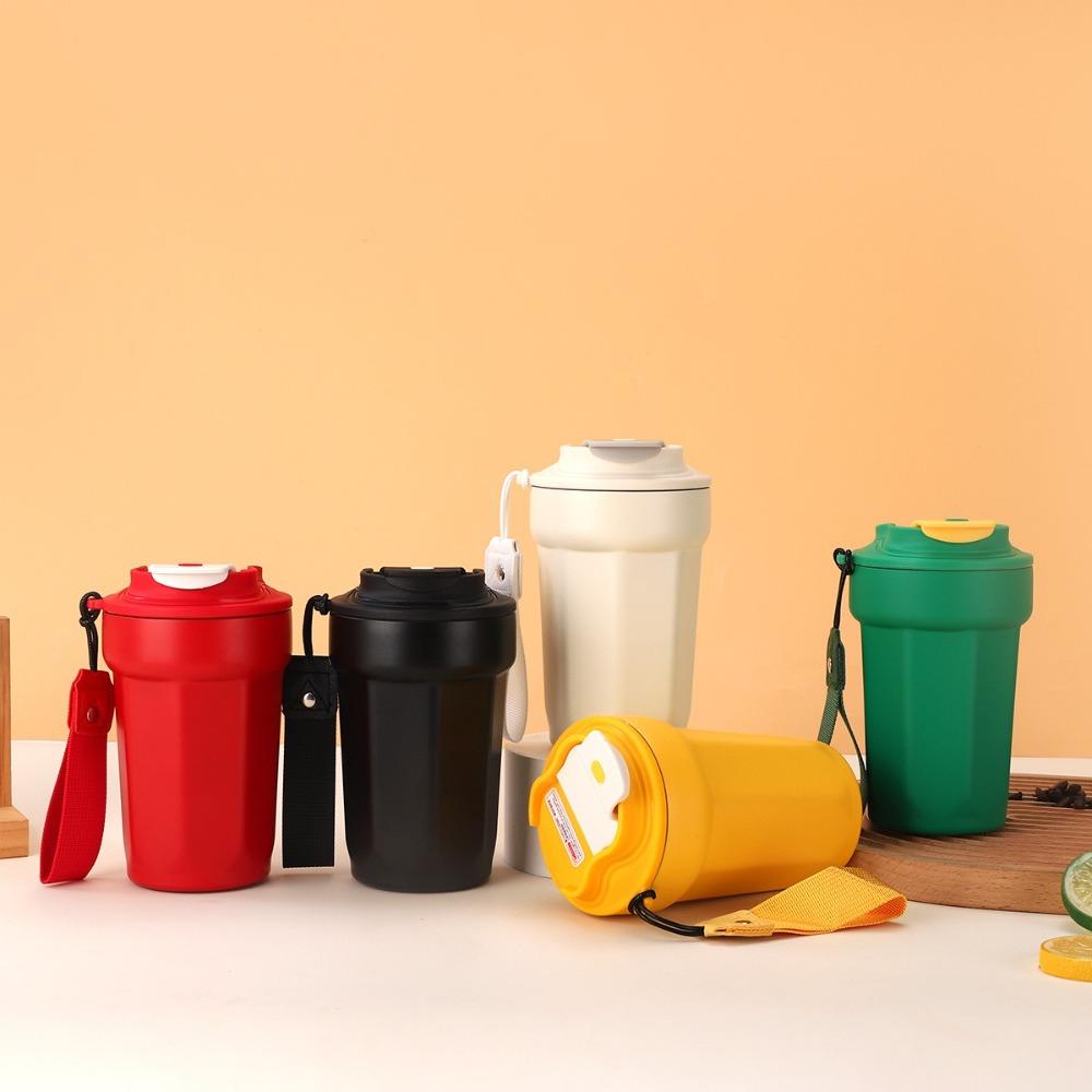 Stainless Steel Eight-Angle Coffee Cup with Lid Vacuum Insulated Cup Sports Cup  for Home Work