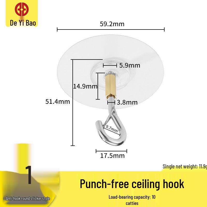 Traceless Ceiling Hook for Mosquito Nets and Curtains
