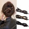 Leopard Print PU-Leather Hair Clip Korean Simple Fashion Acrylic Hairpin Women's Elegant Vintage Hairgrip Hair Accessories