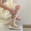Womens Knee High Socks Girls Lace Layered Stockings Tight Socks Japanese Style Lace Socks for Skirt Shorts