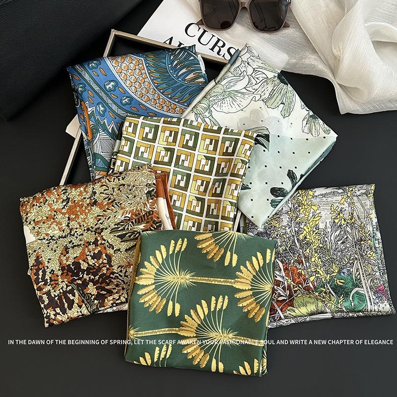 70 Square Scarf Neck Small Shawl New Fashion Silk Scarf High-end Decorative Temperament Scarf Headscarf Headband