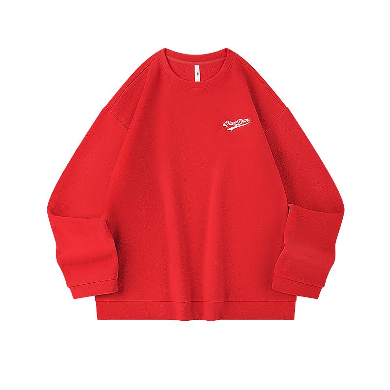 Qiaodan Men s Fleece Embroidered Crew Neck Sweatshirt 2XL
