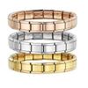 Stretchable Italian Chain Link Bracelet Square Popular Modular Stainless Steel Bracelet Jewelry Making 9mm Elastic Hand Chain