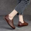 Johnature Bequeme lässige Damen-Flats-Schuhe aus echtem Leder mit weicher Sohle, runder Zehenpartie und einfarbigen Schuhen
