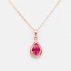 Purple Gold-Plated Rose Gold Luxury Women'S Water Drop Redstone Pendant Zircon Flash Collarbone Chain
