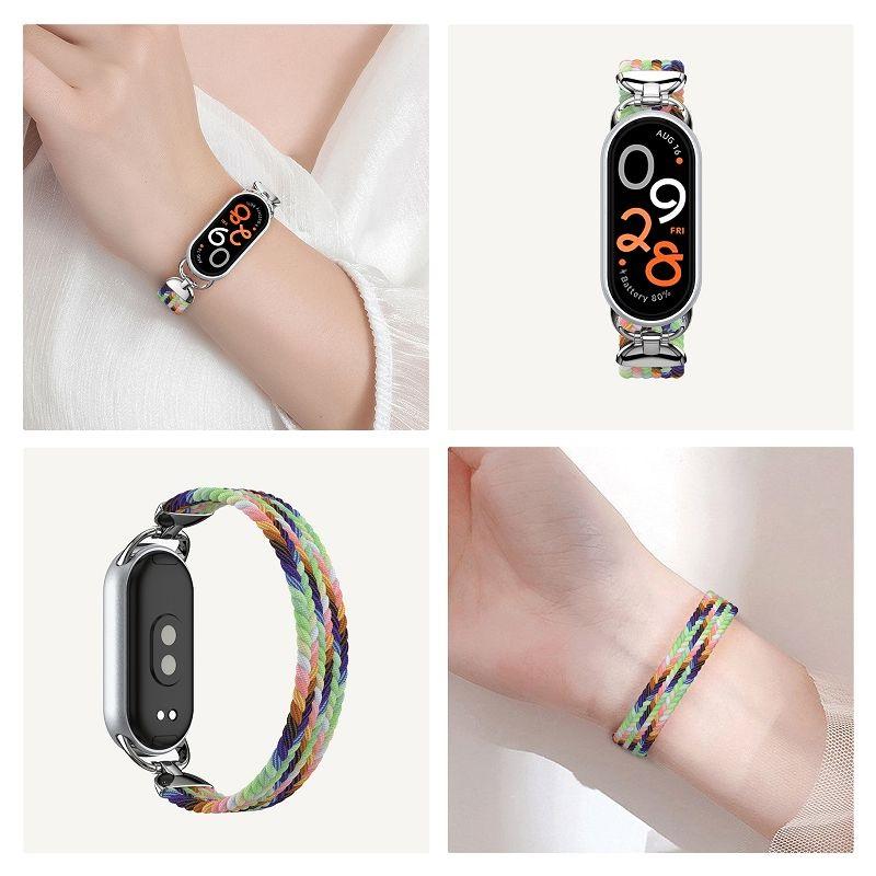 Braided Solo Loop Band for Xiaomi Smart Band 9 8 Strap Soft Elastic Nylon Bracelet Replacement Wristband for Xiaomi Mi Strap 9/8