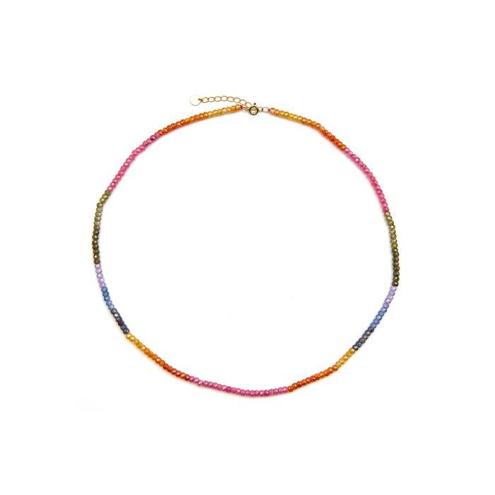 Luxenter Collier en argent 925 et finition on or 18 carats avec cristaux multicolores - Siran