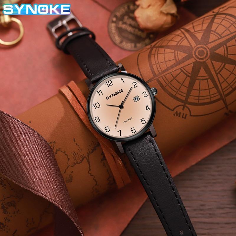 New Top Brand Student Watch Simple Fashion Quartz Watch Men's and Women's Tea Dial Design Digital Face Retro Casual
