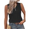 2025 Women Blouses Summer Sexy Tank Hollow V-Neck Button Loose Shirts Elegant Sweet Casual Sleeveless Solid Color Oversized Tops