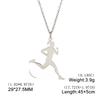 Unift Edelstahl Sport Damen Halskette Läuferin Rhythmische Gymnastik Mädchen Silhouette Anhänger Mode Geburtstag Schmuck Großhandel