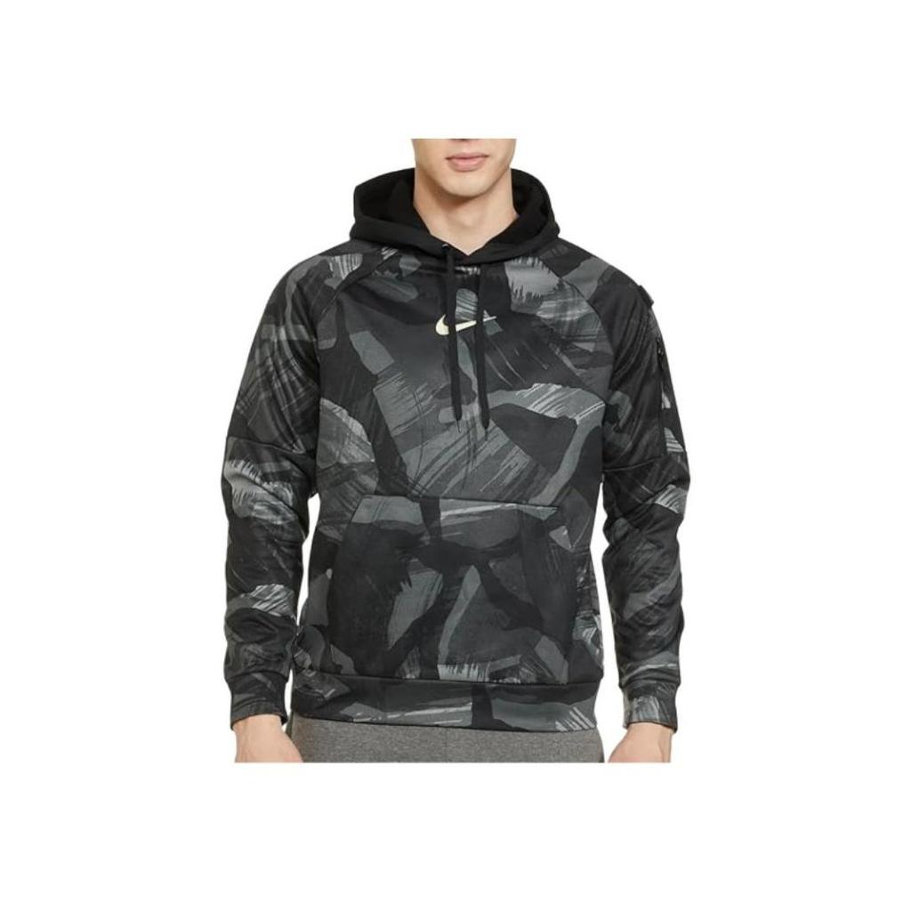 Nike FW22 Full Print Hooded Pullover Sweatshirt Men Tops Black DQ6950-010