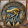 Egyptian Totem Metal Wall Art Eye of Horus Anubis Ra Golden Blue Mystical Decor Gift