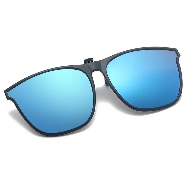 Men's Clip on Sunglasses for Myopia Eyeglasses Fashion Square Design UV400 Sun Glasses Night Vision Driving Fishing