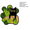 Enamel Brooch Cartoon Green Plant Cat Shape Lapel Pin Jackets Hats Sweatshirts School Bags Badge Outfit Accessory