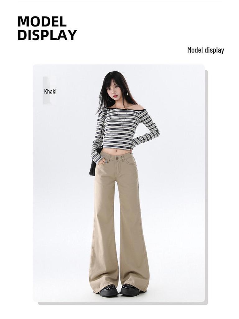 2025 Women's Retro Low-Waist Micro-Flare Jeans – Non-Clingy, Versatile, Loose Fit for Autumn