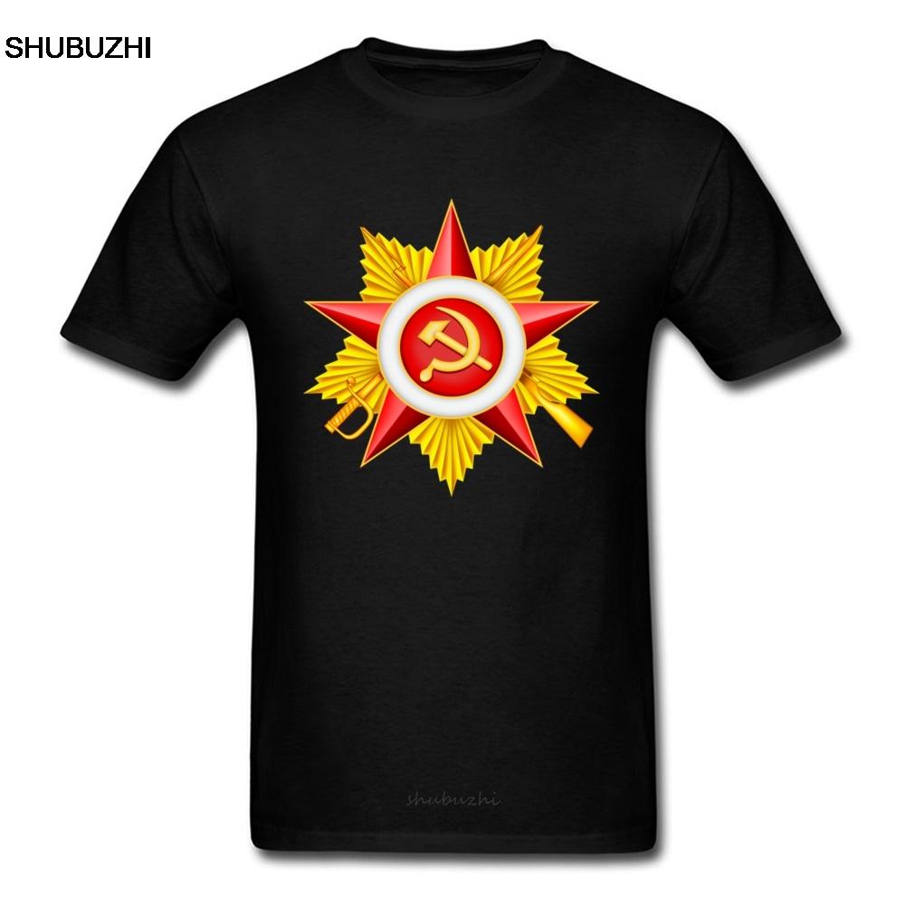 High Quality Men Tees CCCP Tshirt The Russian Communist Party Emblem Symbol T Shirt Men Flag Me