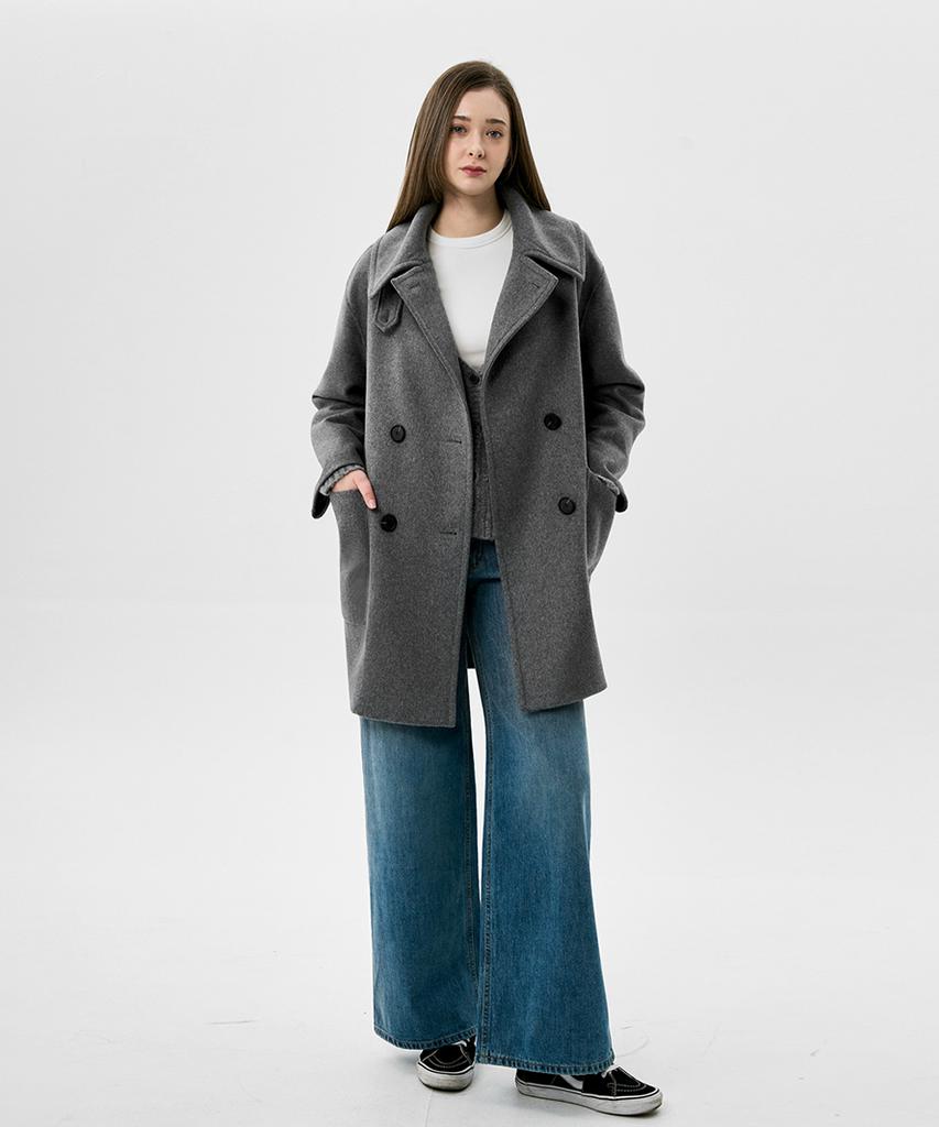 Ranunculus Oversized Double Coat_Melange Grey
