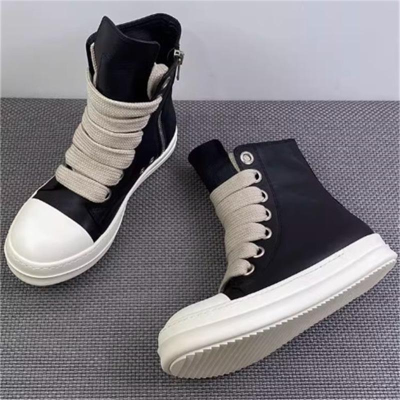 New  Brand Women Sneakers High-top Men's Casual Leather Shoes for Women Flat Sport Thick Lace Up Unisex Couple Women Shoes