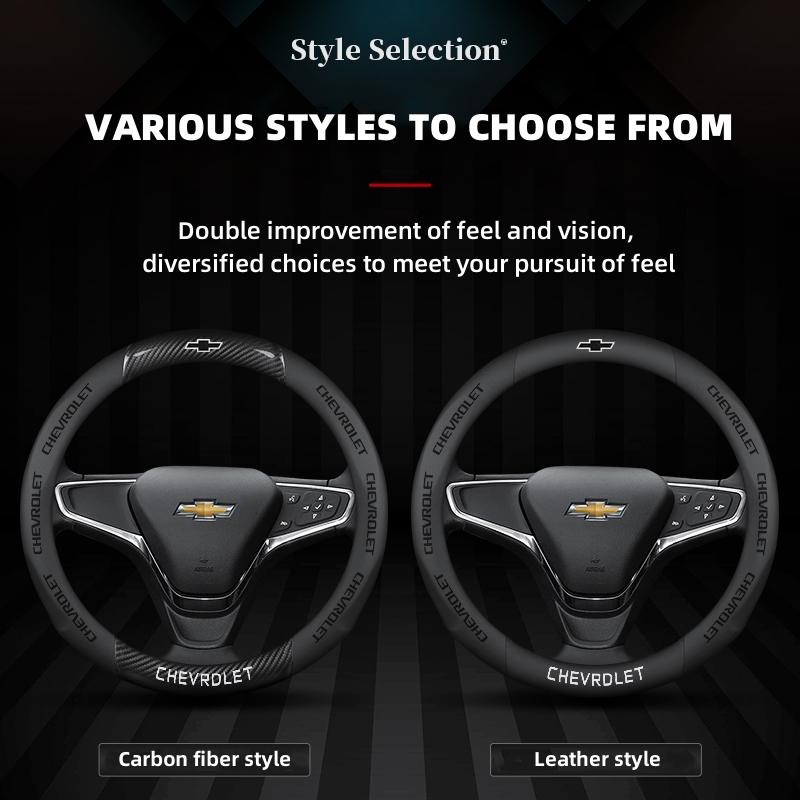 3D Embossed Non-slip Steering Wheel Cover 38CM for Chevrolet Cavalier Colorado Cruze Lacetti Onix Orlando Silverado Spark Tahoe