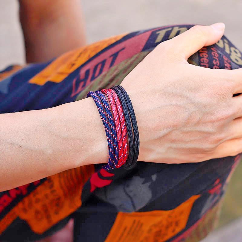 Einfacher Stil Paracord-Armband Herren Schieb- und verstellbares Armband Nautisches Armband Notfall Rettung Überleben Armband Armband