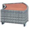vidaXL Spa-Einstiegsstufe Grau Poly Rattan 92×45×25 cm