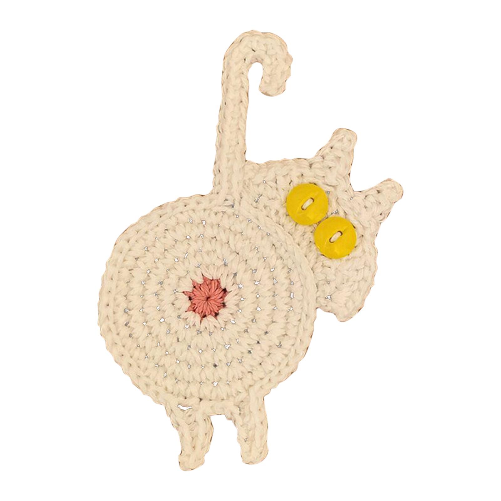 

Подставки под кошачью задницу, забавная подушка для питья в виде кошачьей попки, вязаная подушка ручной работы, подарок для любителей кошек