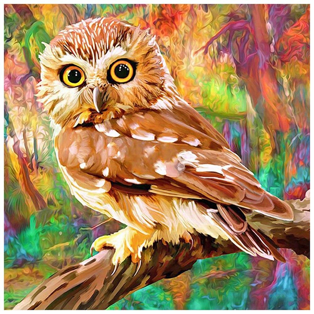 Pintura de Diamantes DIY Taladro Redondo Completo Animal Aves Árbol 5D Bordado de Diamantes Mosaico Loro Kit Punto de Cruz Decoración del Hogar Manualidades