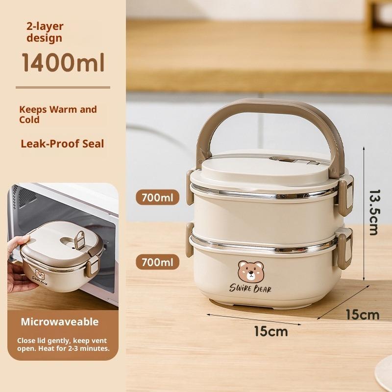 Stainless Steel Thermal Insulation Lunch Box Office Workers Can Microwave Oven Heating Students Multi-layer Bucket Bento Lunch Box