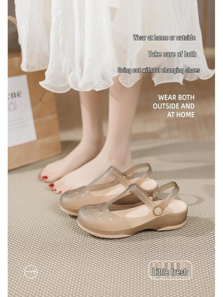 2025 Summer Women's Mary Jane Jelly Sandals: Soft Sole, Non-Slip, Perfect for Beach or Garden