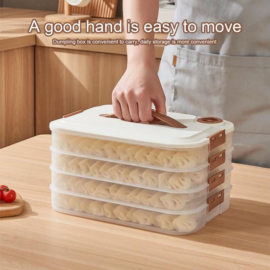 Dumpling Box Good Sealing Anti-stick Bottom Refrigerator Noodles Crisper Wonton Case with Lid Daily Use