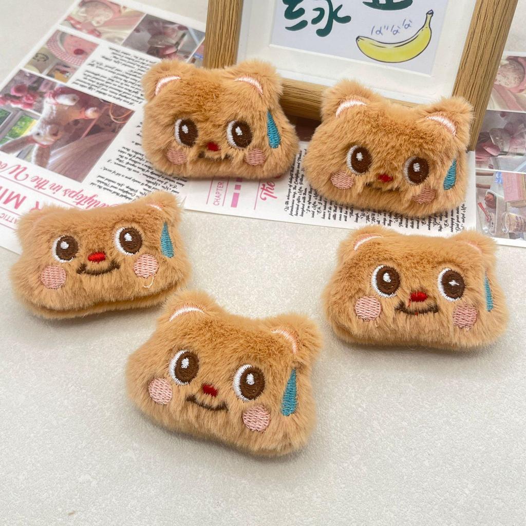 Cartoon Plush Sweat Drop Bear Brooch - Cute DIY Accessory for Bags & Clothing