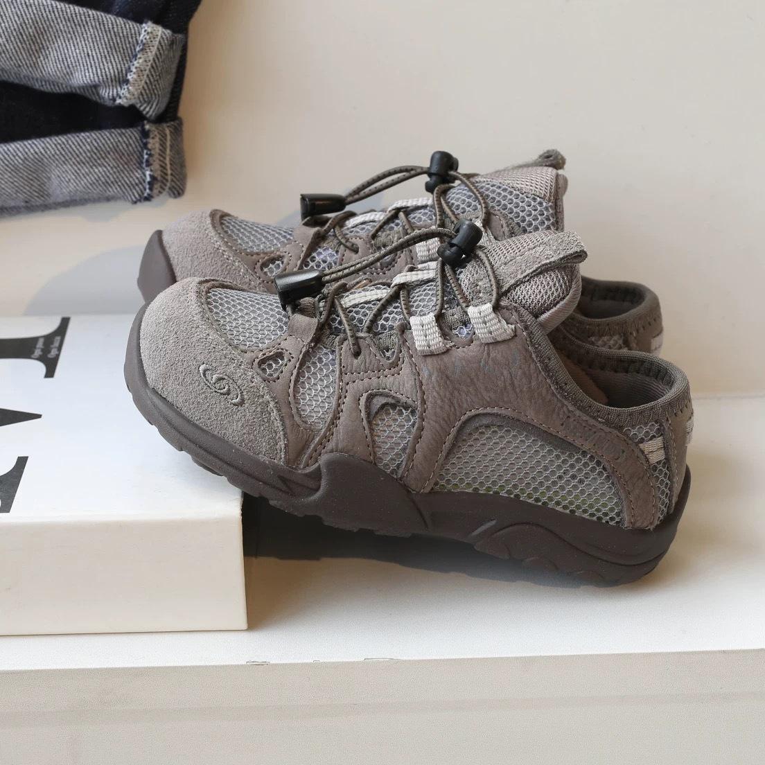 

Детские парусиновые кроссовки для одноклассников, дышащие, сетчатые, для мальчиков, лето 2025, новые, ретро, спортивные, для бега 37 серый